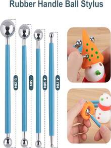 23Pcs Mandala Dotting Tools Set Acrylic Rods Stainless Steel Ball Tips Silicone For Rock Painting Clay Art - Multicolor - View 2