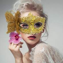 Halloween Side Butterfly Lace Half Face Mask, Festival Lace Mask Costume Prop, Cosplay Makeup Ball Party Photo Shoot Mask - Multicolor - View 11