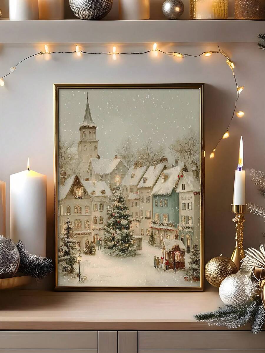 1/3PCS Cozy Winter Village Christmas Town Scene Snowy Holiday Decor ...