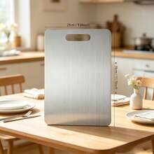 3pcs/1pc Stainless Steel Silver Double-Sided Cutting Board, Antibacterial, Non-Slip, Easy To Clean, Suitable For Cutting Vegetables, Meat, Kneading Dough, Rolling Skin, Fruit Processing, Multi-Functional Kitchen Essential, Kitchen Supplies, Kitchen Gadgets, Suitable For Home Kitchen, Baking And Restaurant Food Preparation. A Practical Choice For Cooking Enthusiasts And Home Cooks, Christmas/Back To School Gift. - 1PC - View 11