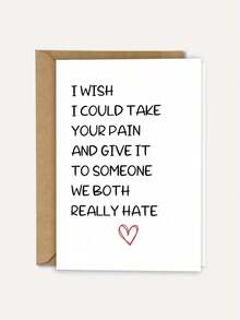 OBOVAY 1pc "I Wish I Could Share Your Pain" Funny Get Well Soon Greeting Card (With Envelope) - Humorous Recovery Gift For Friends, Family And Loved Ones, Perfect For Quick Recovery, Birthday And Holiday Occasions, Blank Inside - A - View 7