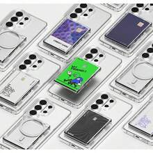 Dompet Kartu Magnetik MagSafe, Tempat Kartu Ponsel Lipat Transparan Bening dengan Penyangga, Kantong Kartu Kredit Pemblokir RFID yang Dapat Dilepas, Kompatibel dengan Semua Casing Ponsel Magnetik MagSafe - MultiWarna - View 8