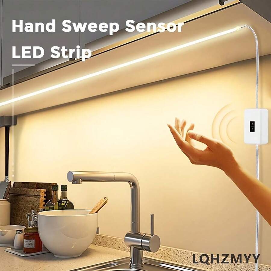 Smart Motion Sensor LED Light Strip, USB 5V 2835, Warm White/White, Adjustable, USB Powered, No Battery Required, Suitable For Valentine's Day Minimalist Bedroom, Home, Kitchen, Wardrobe Decoration, Halloween