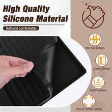 2/1pc Silicone Coffee Machine Mat, Non-Slip Heat-Resistant, Suitable For Bar And Dining Table Drip Tray Drying Mat, Fit For Kitchen Countertop, Office Breakroom, Coffee Shop - Multicolor - View 7