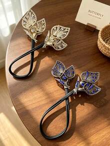 1pc Vintage Peacock Feather Rhinestone Hair Twist Bun Maker, Multi-Color Rhinestone Hair , Luxury Hair Accessory For Women Wedding Banquet - Multicolor - View 10