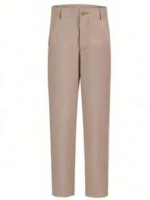 Boys' Formal Pants, Formal Rectangular Children's School Uniform Pants, Champagne Color, Size 4-16 Years - Champagne - View 2