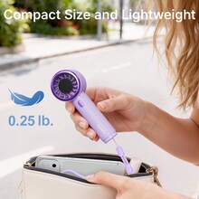 SWEETFULL Mini Portable Handheld Electric Fan - Cute Small Turbo Fan With Rechargeable Battery, 5 Speed Settings, Essential For Women, Girls, Children, Eyelashes, Makeup, Compact Portable Fan - Multicolor - View 10