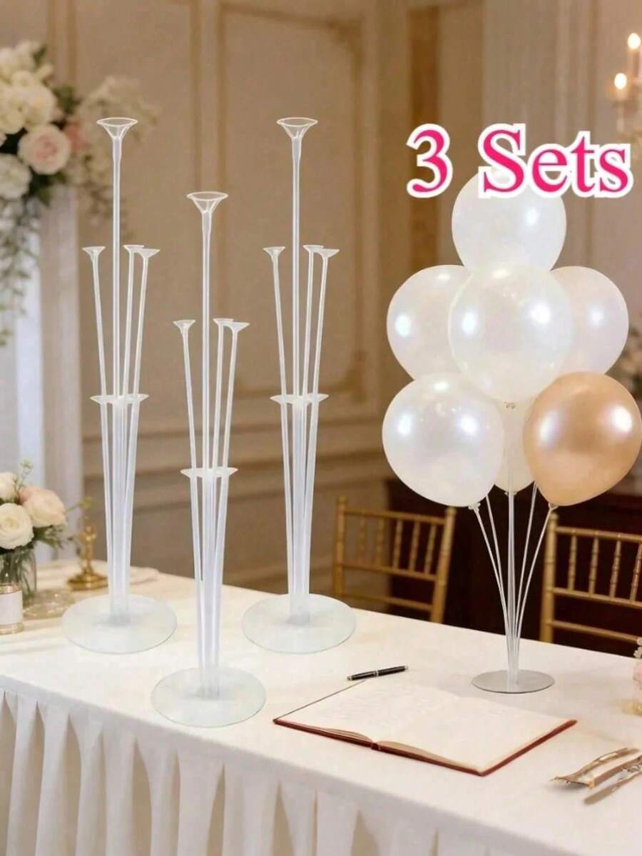 1/7/14/21pcs Balloon Stand Set, Balloon Extension Rod, Adjustable Center Pole Balloon Rack With Base, Suitable For Tabletop And Floor Display, Wedding And Birthday Party Decoration, Celebration Event Party Decoration, Multi-Purpose Event Prop