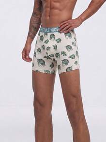 Snug League 3pcs/Pack Men's Underwear, Fashionable Alligator Print Boxer Briefs - Multicolor - View 6