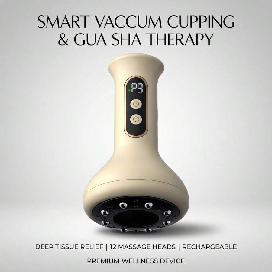 New Multifunctional Cupping Device, Smart Massager Tool, Precise Comfortable Experience, Back Massager, Smart Massage Tool, Precise Comfortable Design, Portable Massager, 9 Adjustable Levels, Massage Function, Heat Therapy, Cupping, Gua Sha - View 1