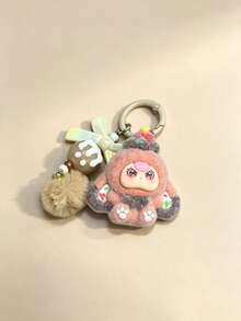 New Unisex Cute Big Ear Heart Keychain (Flocked Exterior, Solid Plastic Interior), Fashionable Cartoon Accessory Bag Charm Keyring (Exquisite Individual Packaging) - Multicolor - View 17