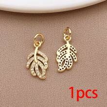 1pc 18K Gold Plated Plant Charms Cubic Zirconia Life Tree Sunflower Palm Leaf Daisy Pendants For DIY Necklace Jewelry Making Crafts - Gold - View 13