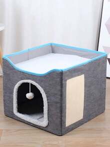 Foldable Double-Layer Cat & Dog Bed 2-In-1 Scratching Pad Mattress, Reversible, All-Season, Removable & Washable, Suitable For Small To Medium Pets - one-size - View 10