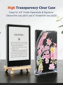 1件夏季花卉Kindle透明保護殼，防摔全包覆透明殼，矽膠軟殼，相容Kindle 11代 2022/Kindle Paperwhite 12代 2024/Kindle Colorsoft Signature Edition，Clara Colour/Bw/2E - 彩色 - 查看 7