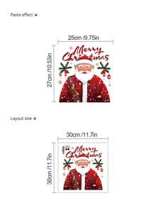 Christmas Wall Stickers Santa Claus Vintage Oil Painting Snowman Cartoon Reindeer Pattern PVC Removable Stickers For Fridge, Kitchen Cabinet, Living Room, Hallway Christmas Party Home Atmosphere Decoration - Wall Stickers - View 13