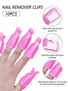 Bộ dụng cụ tẩy sơn gel đa năng, kẹp ngâm tẩy móng, cây đẩy da móng, dũa móng, miếng bông tẩy trang, bộ dụng cụ tẩy móng làm móng tại nhà - Nhiều màu - Xem 2