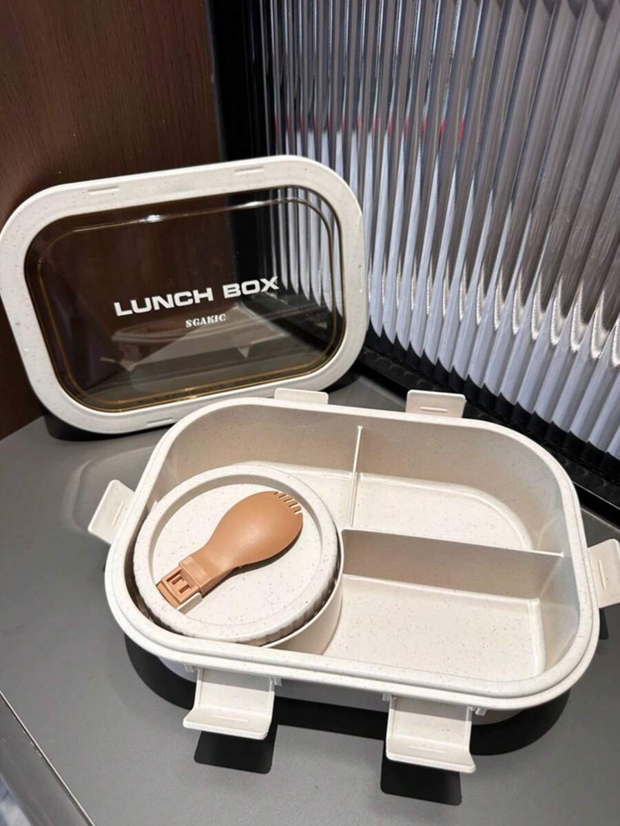1/2 Pack Lunch Box, 6 Clips, Japanese Style Bento Box, Student Lunch Box, Office Worker Divided Bento Box, Sealed Fresh-Keeping Box, Back To School Essential, Kitchen Supplies