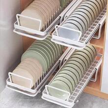 1 pieza Riel deslizante de bolas de acero silencioso para cajones de cuencos y platos, organizador de gabinete de cocina para encimera, diseño extraíble para mayor comodidad ZXZ6 - Ver 2