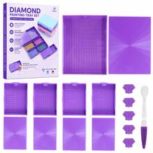 Bandeja de almacenamiento de herramientas de pintura de diamantes 5 en 1 DIY, accesorios y herramientas de pintura de diamantes, contenedor de almacenamiento apilable para pintura de diamantes, en caja - A - Ver 14