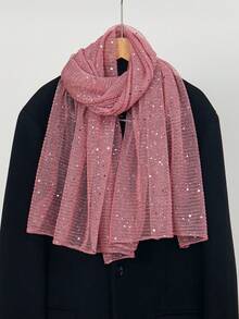 1pc Shimmer Sequin Pleated Chiffon Hijab Scarf, Sparkly Glitter Muslim Headscarf, Soft Lightweight Long Shawl For Wedding Party Evening Occasions - New Sequin Headscarf - View 25