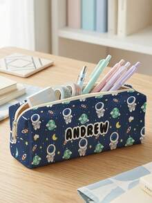1pc Customized Name Corduroy Pencil Case, Can Be Customized According To Your Unique Design, Perfect For Children To Store Pencils, Print Your Own Name Or Print Your Sister's And Classmates' Names As Gifts To Give To Others - Multicolor - View 7
