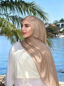 Women Hijab - Khaki - View 3