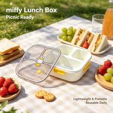 1 buah Kotak Makan Siang Miffy Asli Bentuk Persegi dengan 4 Klip, Kapasitas Besar 1100ml, Dilengkapi Wadah Saus 100ml, Sempurna untuk Perjalanan Sehari-hari dan Kegiatan di Luar Ruangan, Hadiah Luar Biasa untuk Keluarga dan Teman - MultiWarna - View 3