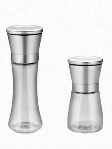 Salt And Pepper Grinder Tall Size - Black Pepper,Herb Shakers Mill Refillable Manual - Stainless Steel Lid - Adjustable Coarseness - Glass Material- Fits In Home,Kitchen,Barbecue - Transparent - View 9