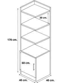 Mueble Esquinero de Melamina Anel- Estantería Organizadora con Estantes y Repisas, Diseño Moderno Minimalista para Sala, Oficina o Dormitorio - Bronce - Ver 3