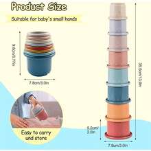 Baby Stacking Cups Toy, Suitable For 6-12 Months Infants, Montessori Toddler Toy, Gift/Christmas Gift - Multicolor - View 4