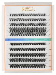 SHIDISHANGPIN 200pcs DIY Single Cluster Eyelash Bundles, Segmented Lash Extension Bundles, 8-16mm Mixed Length, D Curl Natural Soft, Suitable For Beginners, Girls Daily Personal Lash Extension - D - View 4