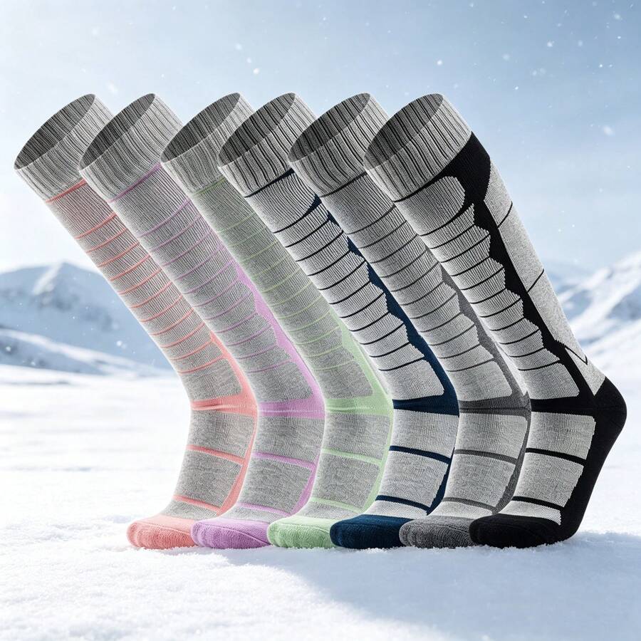 1 Pair Thick Warm Winter Socks For Men And Women, Suitable For Cold Weather Skiing Boots - Multicolor - View 1