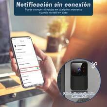 Timbres de Vídeo HD 1080P para el Hogar Cámara de Vídeo WiFi 2.4G, Visión Nocturna Infrarroja ICR, Voz Bidireccional, Videollamada Remota, Timbre Visual Inteligente - Negro - Ver 5