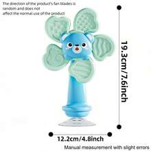 1pc Baby Infant Animal Suction Cup Rotating Toy, Textured Handle Design, Sensory Cognition Grasping Ability Rattle, Fine Motor Skills Training - Multicolor - View 4