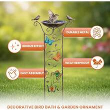 Free‑Standing Decorative Bird Bath Or Feeding Station For Wild Garden Birds - 103cm High Bird Bath Bowl & Bird Feeder - View 4