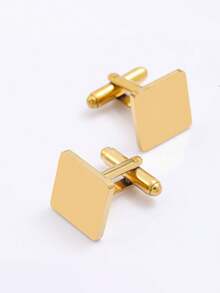 2PCS Personalized Customized Multi-Color Premium Metal Shirt Cufflinks, French Business Suit Cufflinks For Men, Gold Black Square Round, Groom Groomsmen Bride Father Outfit Accessories - Multicolor - View 13