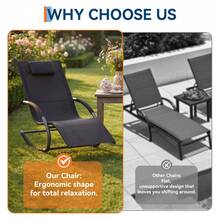 Patio Lounge Chair & Swing Chair - Black - View 4