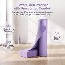 Extra Thick 20mm Yoga Mat Gym Exercise Mat For Workout Fitness Pilates Non Slip Portable 183*61*2cm - Purple - View 3