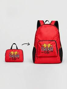 Ransel Lipat Motif Guru yang Menyenangkan, Tas Penyimpanan Genggam Ringan, Ransel Perjalanan Portabel, Saku Resleting Depan Praktis dengan Desain Saku Jala Ganda di Samping, Kompartemen Utama Kapasitas Besar untuk Mudah Dilipat dan Dimasukkan ke dalam Tas Pribadi, Cocok untuk Perjalanan dan Perjalanan Jarak Pendek Ringan, Ideal untuk Guru dan Komuter Harian yang Mencari Perjalanan Ringan, Barang Penyimpanan Praktis untuk Semua Musim, Hadiah Penuh Perhatian yang Sempurna untuk Apresiasi Hari Guru dan Perlengkapan Perjalanan Kembali ke Sekolah - MultiWarna - View 2