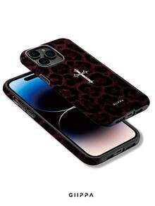 GIIPPA 1件銀紋搭配金屬加號設計手機殼，適用於Phone 17 Pro Max，相容於Phone 16 Pro Max、15 Pro Max、14 Pro Max，韓系高端時尚趣味手機殼，適合11/12/13/14/15/16 Pro Max Plus，男女皆宜的優雅設計，送給女友的聖誕節、情人節、復活節、婚禮季和生日完美禮物！ - 紅色 - 查看 3