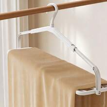 Telescopic Foldable Clothes Hanger, Multifunctional Large Size Drying Rack For Sheet, Quilt, Bath Towel & Mat, Space‑Saving Windproof Non‑Slip Laundry Hanger, Household Balcony Indoor Drying Accessory For Bedding, Blanket - View 7
