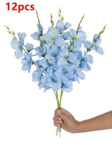 2/6件 55cm 人造水仙花與木蘭花絲綢花，居家客廳婚禮桌面裝飾，浪漫主題 - 藍色 - 查看 9
