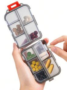 Portable Travel Pill Box, Dust-Proof & Moisture-Proof Reusable Medication Storage Box, Unisex, Suitable For Storing Vitamins - Multicolor - View 8