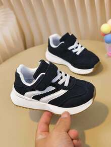Unisex Kids' Comfortable Sports Shoes With Hook And Loop Closure, Suitable For Daily Wear And Outdoor Activities - Black - View 4