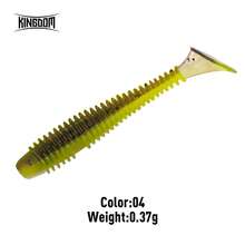 KINGDOM 20pcs T-Tail Soft Fishing Lure, 35mm/45mm/55mm/65mm PVC Soft Bait Sinking Swimbait, Flexible Tail Artificial Bait For Bass Trout Pike Perch Fishing Tackle Freshwater & Saltwater - Multicolor - View 24