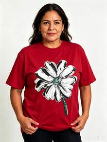 Women Senior T-Shirts & Tops - Red - View 2