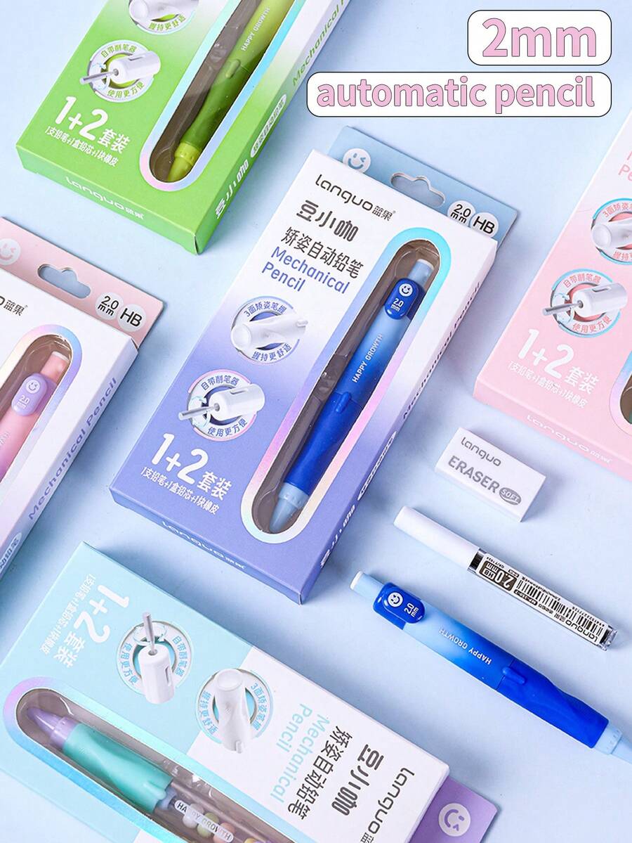 1pc Jiaozhi Automatic Pencil, Multiple Colors Available, Student Drawing Dedicated Art Sketching Pencil, Drawing Pen, Click Mechanical Pencil, High Aesthetic Value, Continuous Lead, Automatic Pencil - Multicolor - View 1