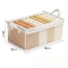 1pc Transparent Stackable Storage Box With Lid, Large Capacity With Handle, Space-Saving, Convenient For Organization, Multi-Functional Storage Box, Transparent Storage Organizer, Thickened Storage Box, Suitable For Home, Dorm, Bedroom, Closet And Other Places. Valentine's Day Sunny Travel Cool - Clear - View 11