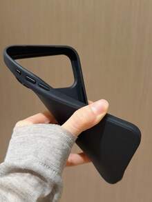 CteGlodrix Luxury Tech-Inspired Woven Texture Tactile Shockproof Phone Case, Compatible With IPhone 17 Pro Max/16 Pro/15/14/13/12/11, Minimalist Solid Color Matte Anti-Scratch Soft Shell - Black - View 8