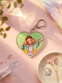 1Pc/6Pcs Heart-Stopper Heart-Shaped Acrylic Keychain, Can Be Hung On Backpack, Handbag, Car Keys; Suitable For Collection And Decoration, Perfect As Birthday Gift, Holiday Gift For Original Book Fans And Web Series Enthusiasts - Multicolor - View 11
